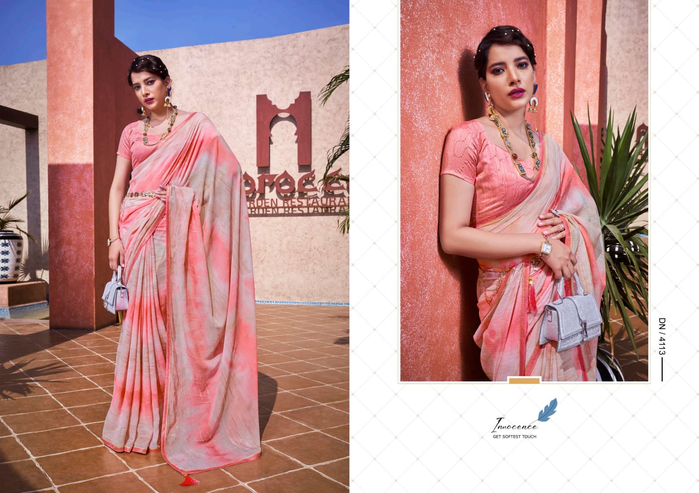 5D Designer Marie Gold 4111- 4118 Wholesale Printed Sarees Catalog